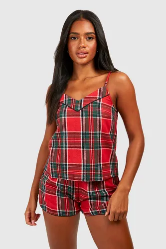 Womens Christmas Mix And Match Check Check Pj Cami Top - Red - 14, Red