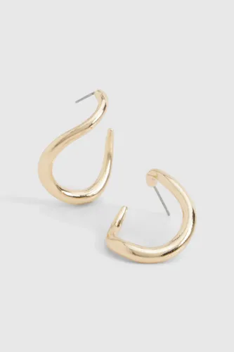 Womens Chunky Drop Ring Earrings - Gold - One Size, Gold