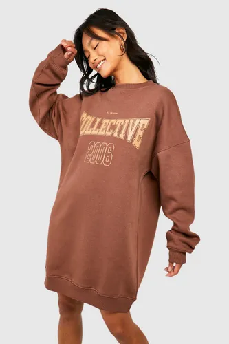 Womens Collective Sweat Dress - Brown - 8, Brown