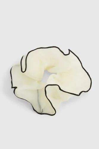 Womens Contrast Organza Oversized Scrunchie - White - One Size, White