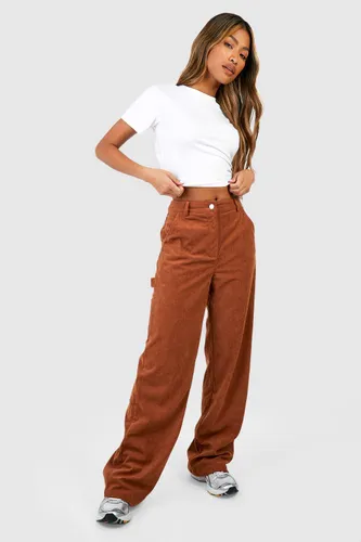 Womens Corduroy Relaxed Fit Carpenter Trouser - Brown - 6, Brown