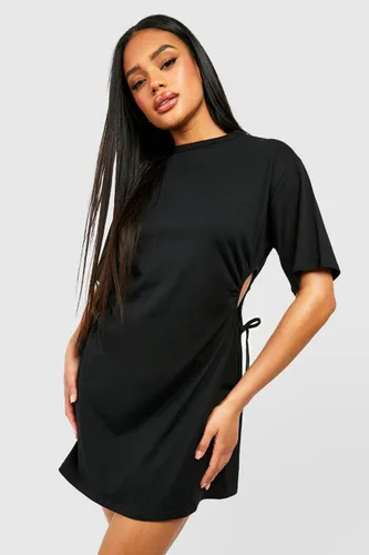 Womens Cotton Cut Out T-Shirt Mini Dress - Black - 18, Black