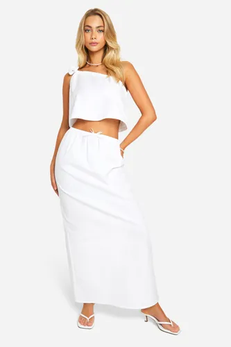 Womens Cotton Maxi Skirt - White - 6, White