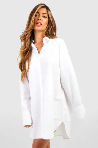Womens Cotton Oversized Night Shirt - White - 6, White