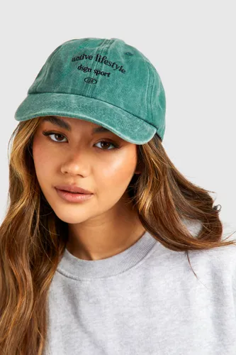 Womens Design Sport Washed Cap - Green - One Size, Green