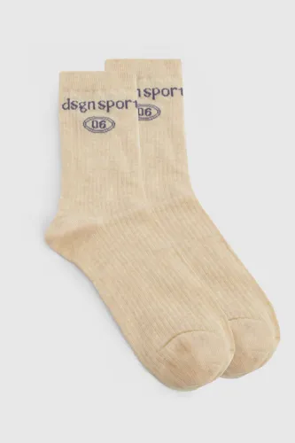 Womens Dsgn Sport Single Sock - Cream - One Size, Cream
