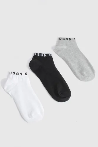 Womens Dsgn Studio 3 Pack Multi Trainer Socks - One Size, Multi