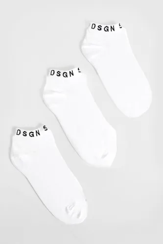 Womens Dsgn Studio 3 Pack Trainer Socks - White - One Size, White