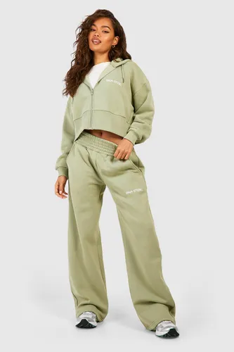 Womens Dsgn Studio Cropped Zip Through Hooded Tracksuit - Green - Xl, Green