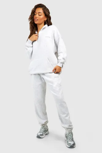 Womens Dsgn Studio Embroidered Half Zip Sweatshirt Tracksuit - Grey - S, Grey