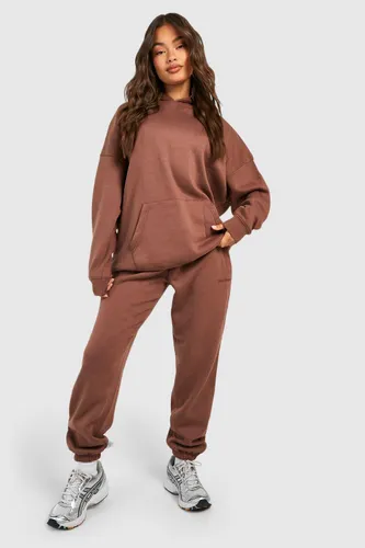 Womens Dsgn Studio Embroidered Hooded Tracksuit - Brown - S, Brown