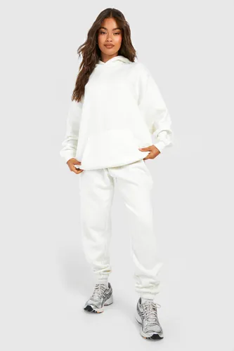Womens Dsgn Studio Embroidered Hooded Tracksuit - Cream - L, Cream