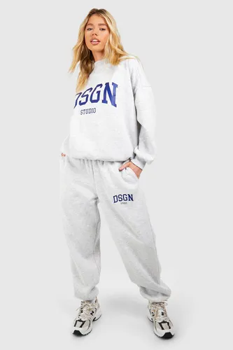 Womens Dsgn Studio Slogan Print Sweatshirt Tracksuit - Grey - S, Grey