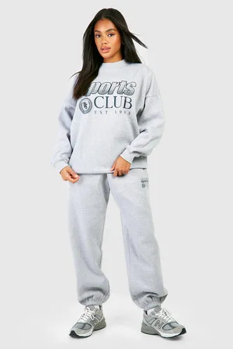 Womens Dsgn Studio Sports Club Deep Neck Sweatshirt Tracksuit - Grey - S, Grey