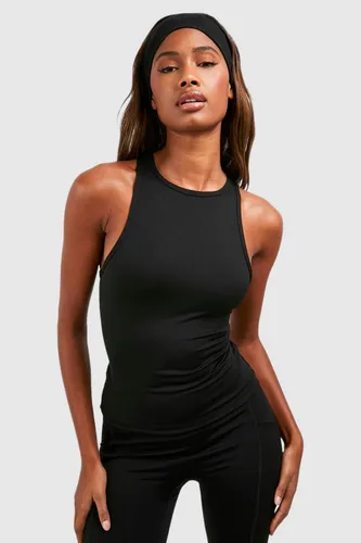 Womens Dsgn Studio Supersoft Peached Racer Neck Vest Top - Black - Xs, Black