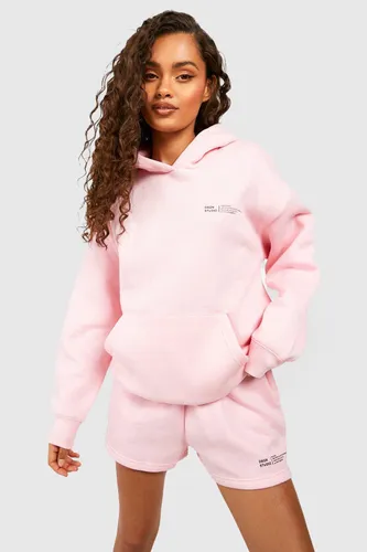 Womens Dsgn Studio Text Print Slogan Hooded Short Tracksuit - Pink - S, Pink