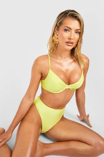 Womens Essentials High Waisted Bikini Brief - Green - 6, Green