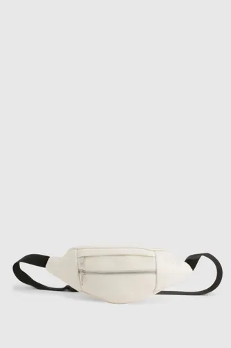 Womens Faux Leather Double Zip Bumbag - White - One Size, White