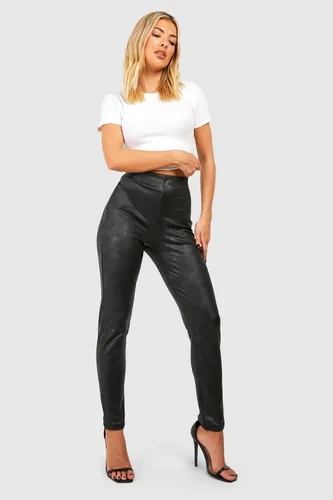Womens Faux Leather High Waisted Legging - Black - S, Black