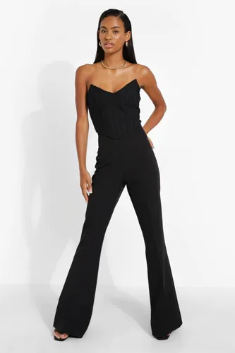 Womens Fit & Flare Tailored Trousers - Black - 8, Black