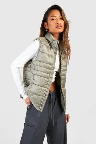 Womens Fitted Padded Gilet - Green - 10, Green