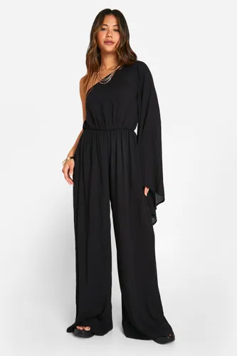 Womens Flare Sleeve Cheesecloth Jumpsuit - Black - 8, Black