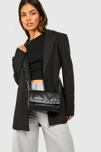 Womens Fold Over Crossbody Bag - Black - One Size, Black
