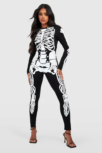 Womens Halloween Skeleton Jumpsuit - Black - 8, Black