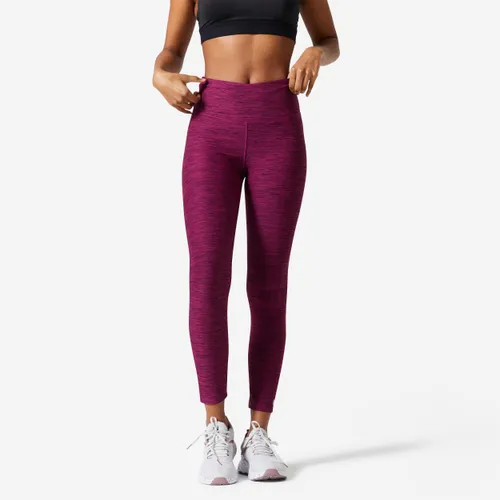 Women's High-waisted Cardio Fitness Leggings - Mottled Purple