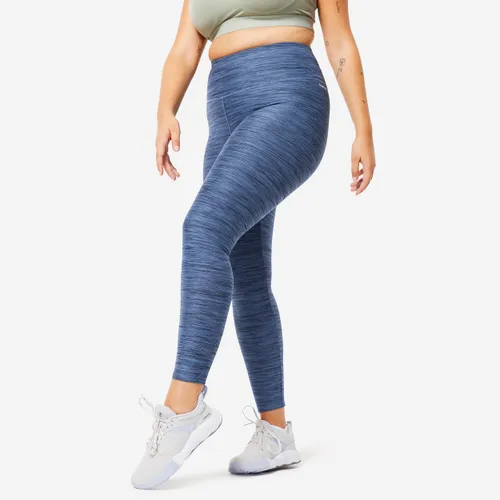 Women's High-waisted Fitness Cardio Leggings - Mottled Blue