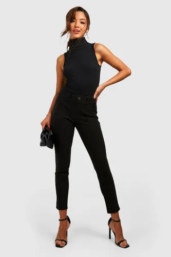 Womens High Waisted Super Skinny Ponte Trousers - Black - 10, Black