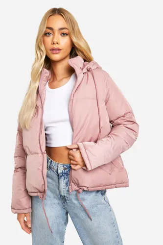 Womens Hooded Padded Jacket - Pink - 10, Pink