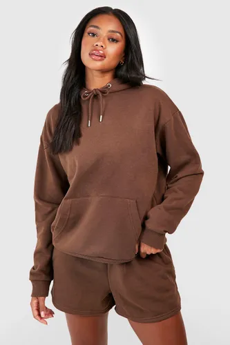 Womens Hooded Short Tracksuit - Brown - S, Brown