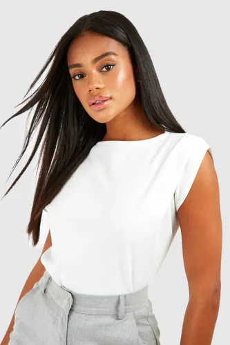 Womens Jersey Crepe Shoulder Detail Top - White - 10, White