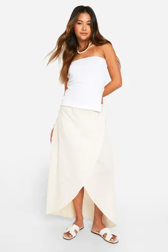 Womens Linen Look Maxi Skirt - Cream - 6, Cream