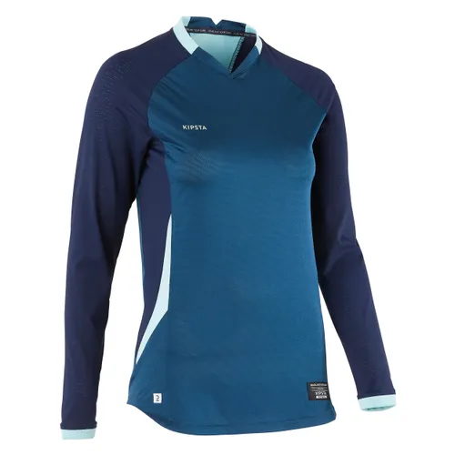 Women's Long-sleeved Slim-cut Football Shirt - Blue