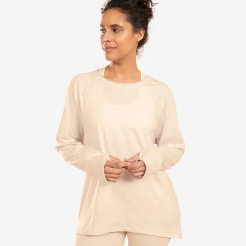 Women's Long-sleeved Yoga T-shirt - Beige