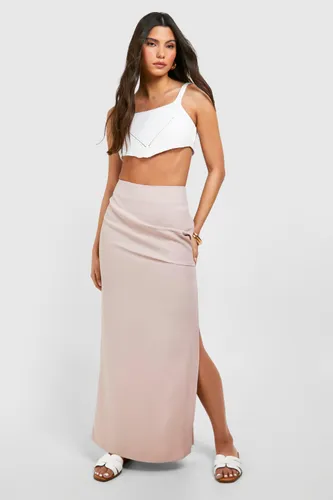 Womens Low Rise Ruched Maxi Skirt - Pink - 6, Pink