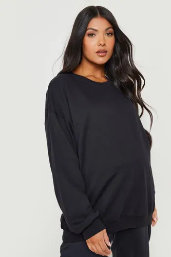 Womens Maternity Basic Sweatshirt - Black - L, Black