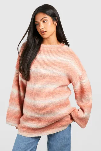 Womens Maternity Ombre Oversized Jumper - Pink - S, Pink