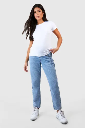 Womens Maternity Over Bump Mom Jeans - Blue - 14, Blue