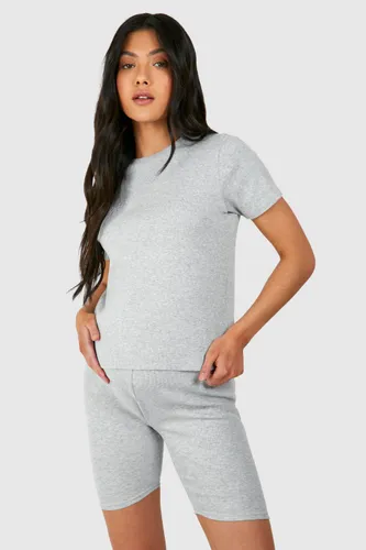 Womens Maternity Ribbed Short Sleeve T-Shirt - Grey - 8, Grey