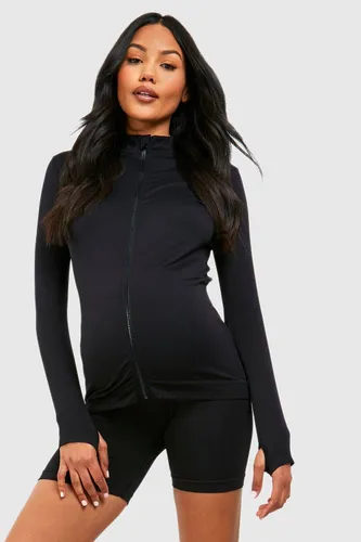 Womens Maternity Seamless Cycling Shorts - Black - L, Black