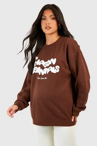 Womens Maternity Season Essentials Sweatshirt - Brown - 8, Brown