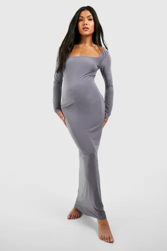 Womens Maternity Soft Touch Maxi Loungewear Dress - Grey - 8, Grey