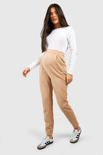 Womens Maternity Tailored Tapered Trouser - Beige - 12, Beige