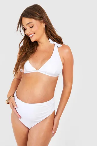 Womens Maternity Tie Shoulder Bikini - White - 8, White
