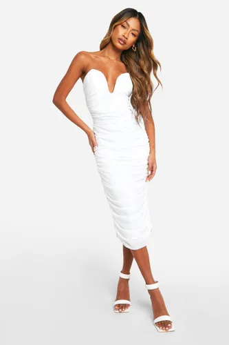 Womens Mesh Bandeau Midaxi Dress - White - 8, White