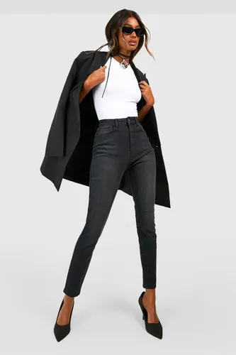 Womens Mid Rise Butt Shaping Skinny Jeans - Black - 6, Black