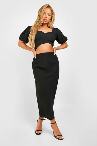 Womens Midaxi Skirt - Black - 6, Black